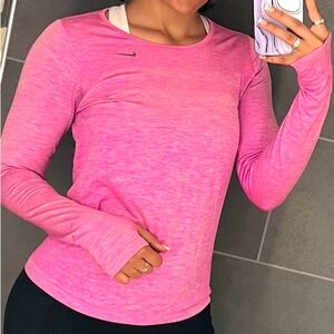 Nike Dri-Fit Pink Long Sleeve Active Pullover Top Size M